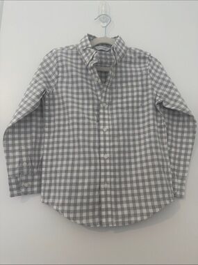 Janie and Jack Gray & White Gingham Button-Down Shirt